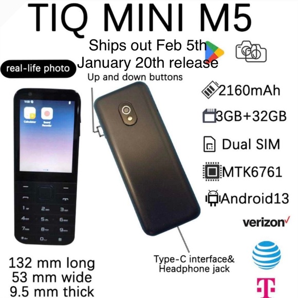 Tiq mini m5 Jan 2024 release touchscreen with android - Picture 1 of 5